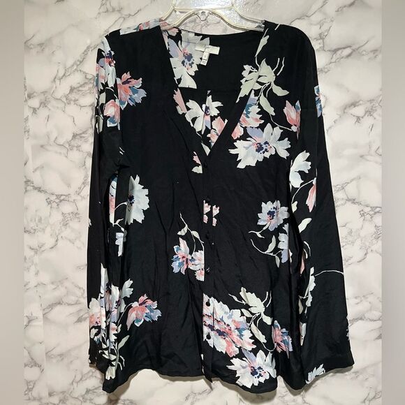 Joie Black Michi Floral-print Silk Blouse - Picture 3 of 12